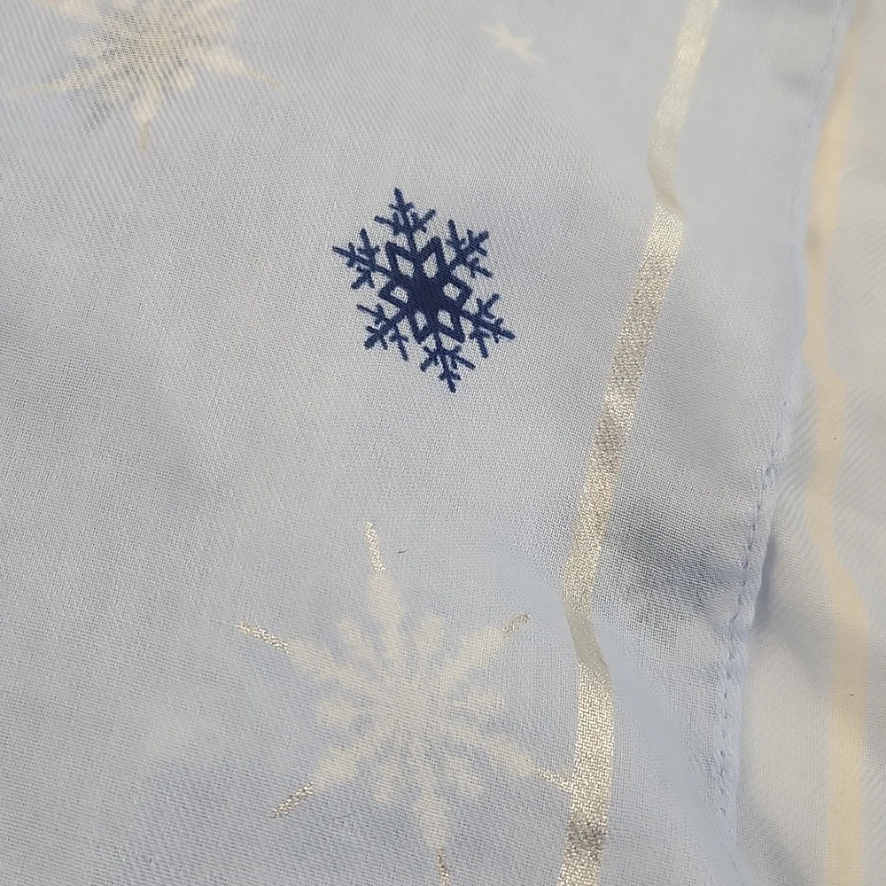 Style Collective Lightweight Light Blue Snow Flake Scarf.